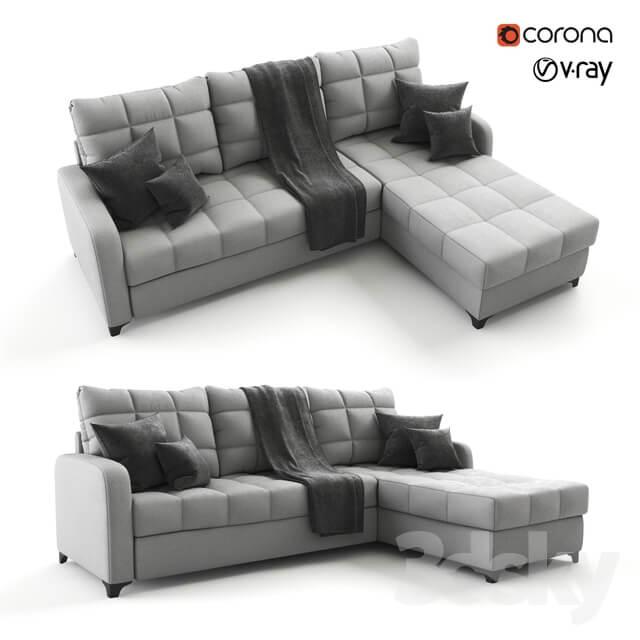 Corner gray sofa bed Valerie velor