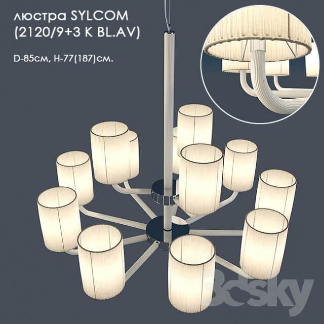 Chandelier SYLCOM 2120 9 3 K BL.AV Pendant light 3D Models