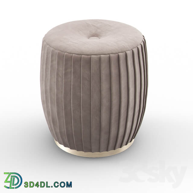 Bella Beige Velvet Ottoman