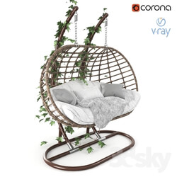 Other architectural elements Garden swing hanging cocoon of rattan 