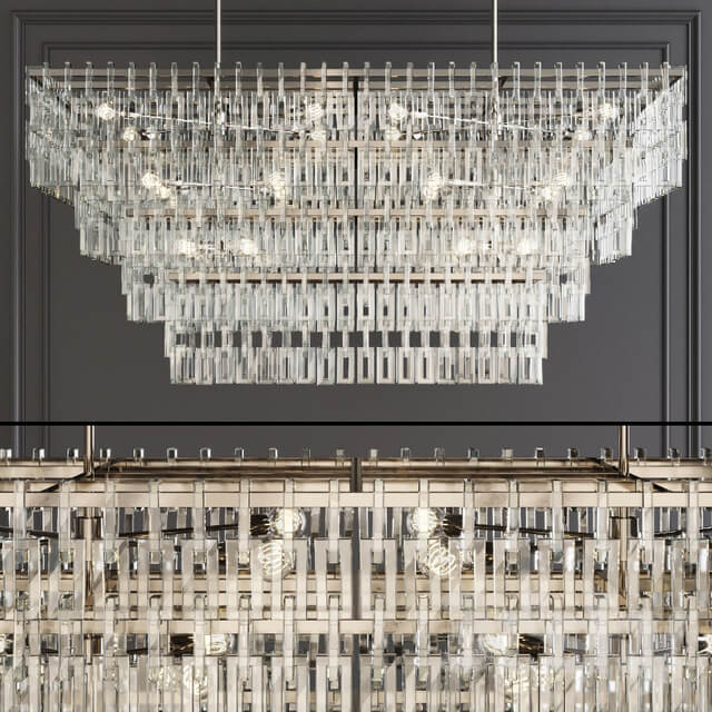 Restoration Hardware MARIGNAN LINEAR CHANDELIER 72 Nickel