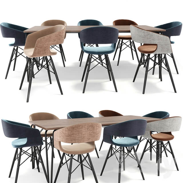 Table Chair Melange Dining Table Set