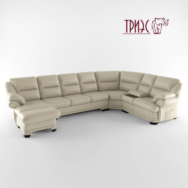 Modular sofa with ottoman and a bar Diana 1 Factory TRIES 