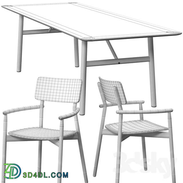 Table Chair Hven armchair table 260 model