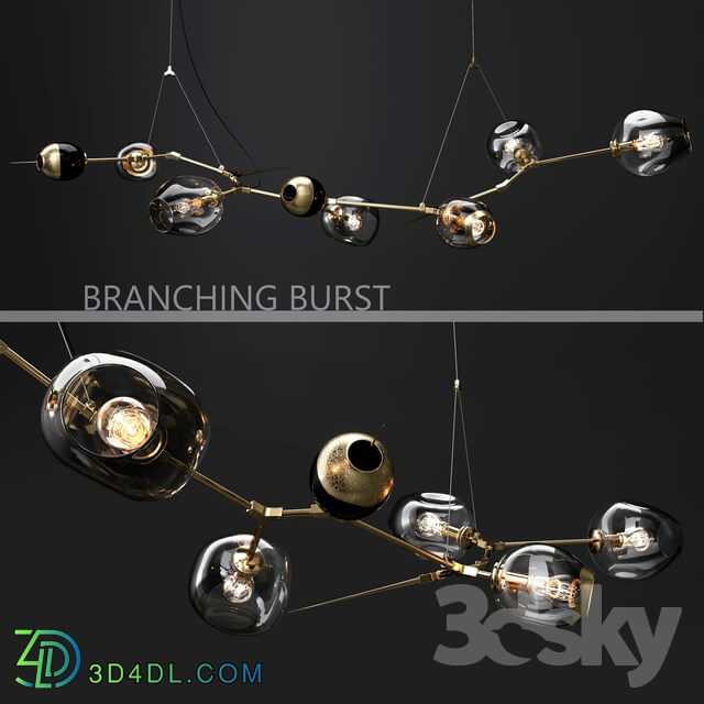 Branching bubble and Branching burst Pendant light 3D Models