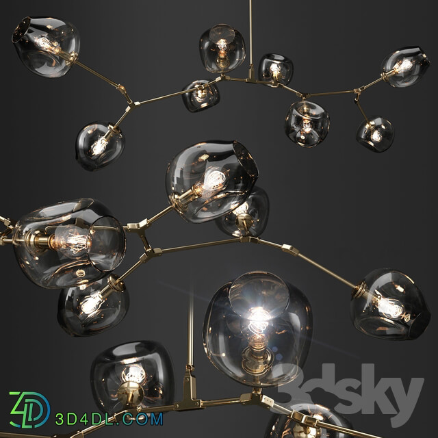 Branching bubble and Branching burst Pendant light 3D Models
