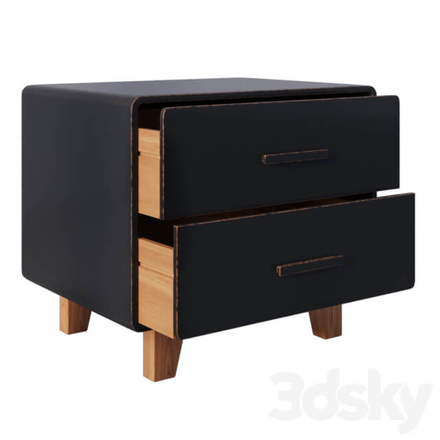 Sideboard Chest of drawer Juniper 2 Drawer Nightstand Black