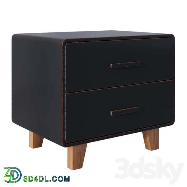 Sideboard Chest of drawer Juniper 2 Drawer Nightstand Black