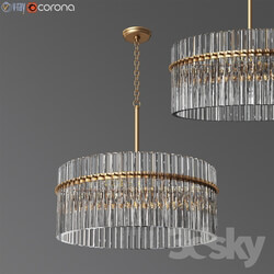 Casandra 4 light Brushed Brass Pendant Crystal Chandelier Pendant light 3D Models 