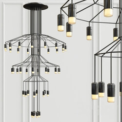 Vibia Wireflow Chandelier 0378 LED Suspension 42 lamp 