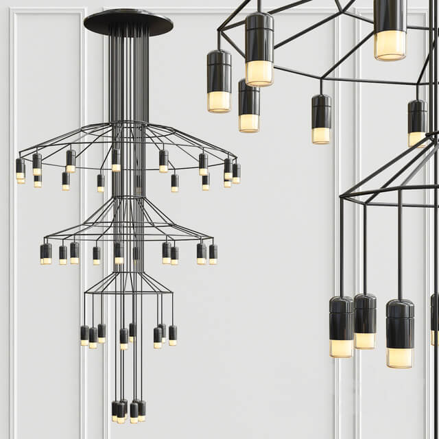 Vibia Wireflow Chandelier 0378 LED Suspension 42 lamp