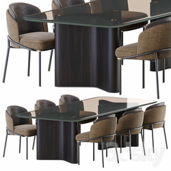 Table Chair Minotti lou dining table chair fil noir 
