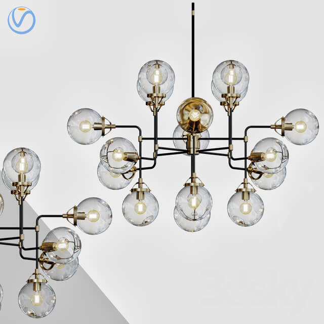 Bistro Globe Clear Glass Chandelier