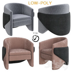 Thea Chair West Elm low poly  