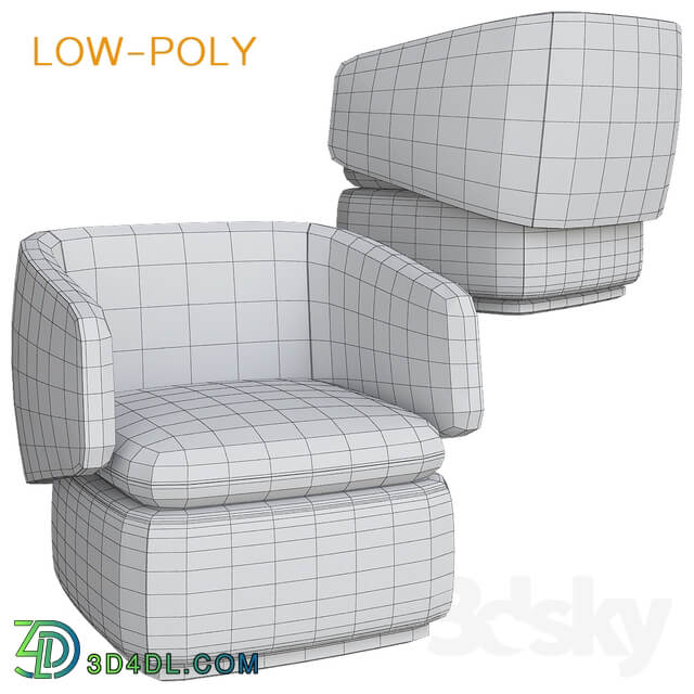 Crescent Swivel Chair Westelm low poly 