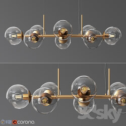 8 Light Staggered Glass Chandelier 