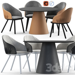 Table Chair Montbel Rivoli Chair and Cono Table 