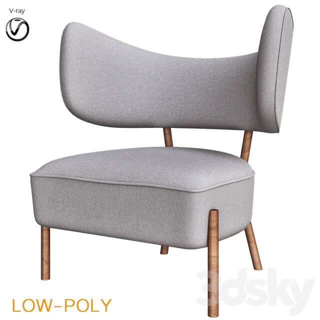 Kaare Klint chair low poly 