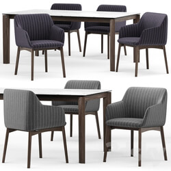 Table Chair Elle chair and Alpha table Calligaris 