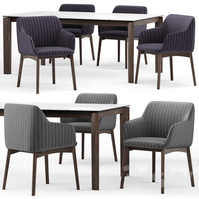 Table Chair Elle chair and Alpha table Calligaris