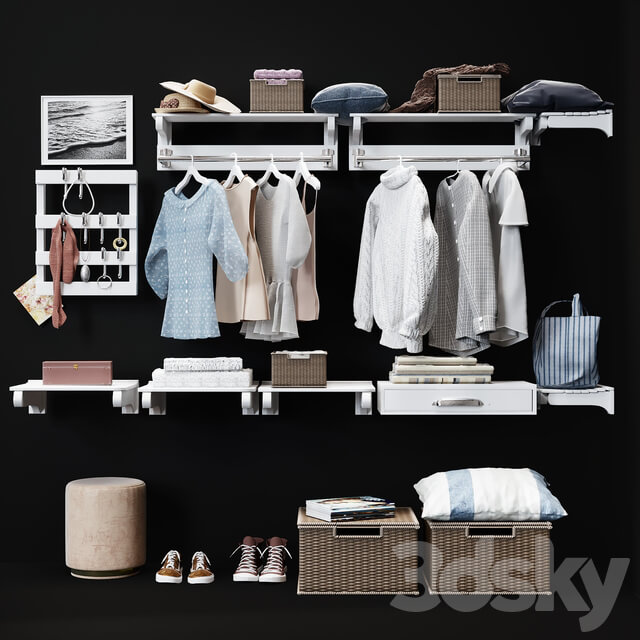 Hallway Pottery Barn Declan Closet Accessories 3D Models