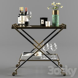 Bar cart with accessories 
