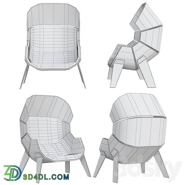Hideaway Chair low poly 