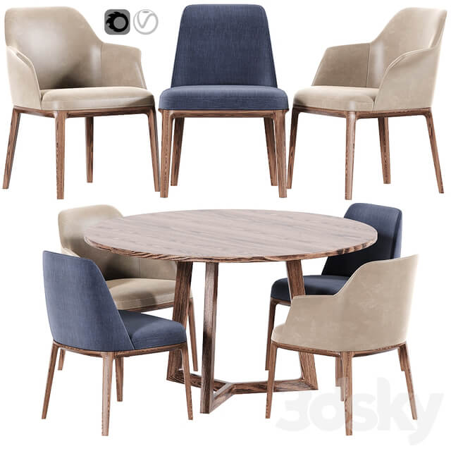 Table Chair Poliform Sophie And Grace Dining Set