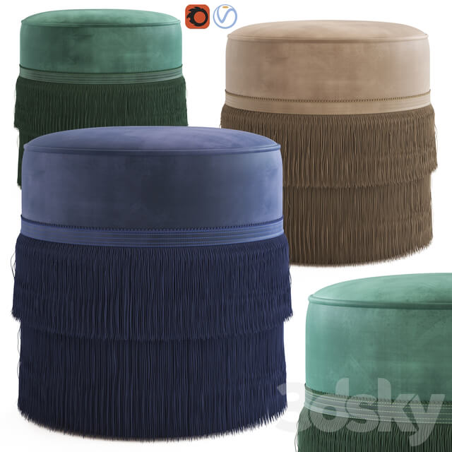 Globewest Kennedy Fringed Ottoman