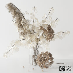 Bouquet with lunaria pampas grass and hydragea 