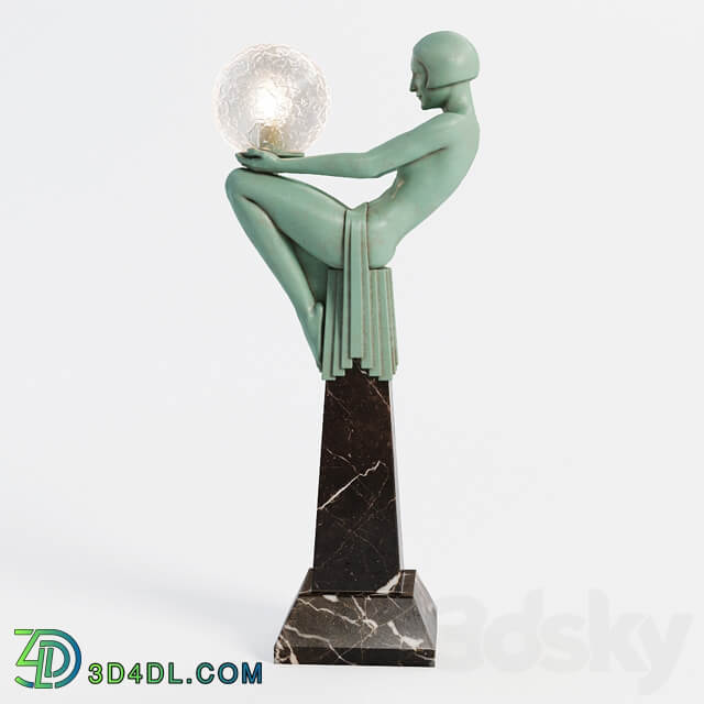 Art Deco Lamp of a Figural Female