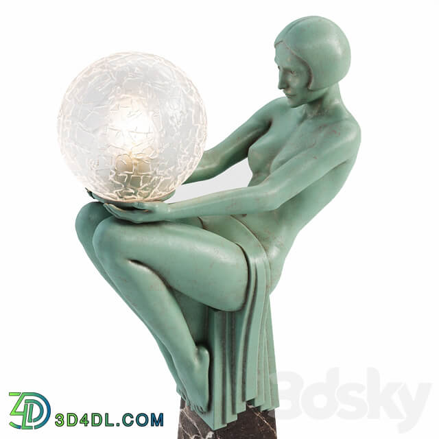 Art Deco Lamp of a Figural Female