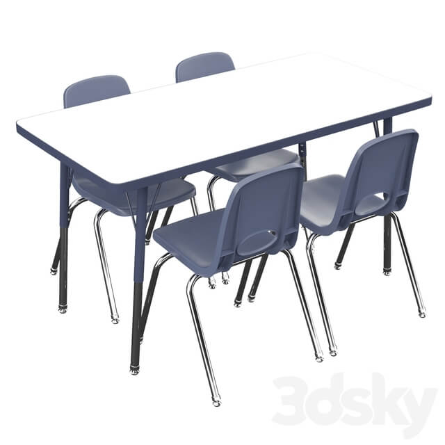 Table Chair 5 Piece Rectangular Activity Table Chair Set