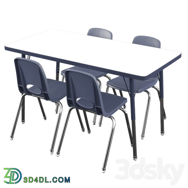 Table Chair 5 Piece Rectangular Activity Table Chair Set