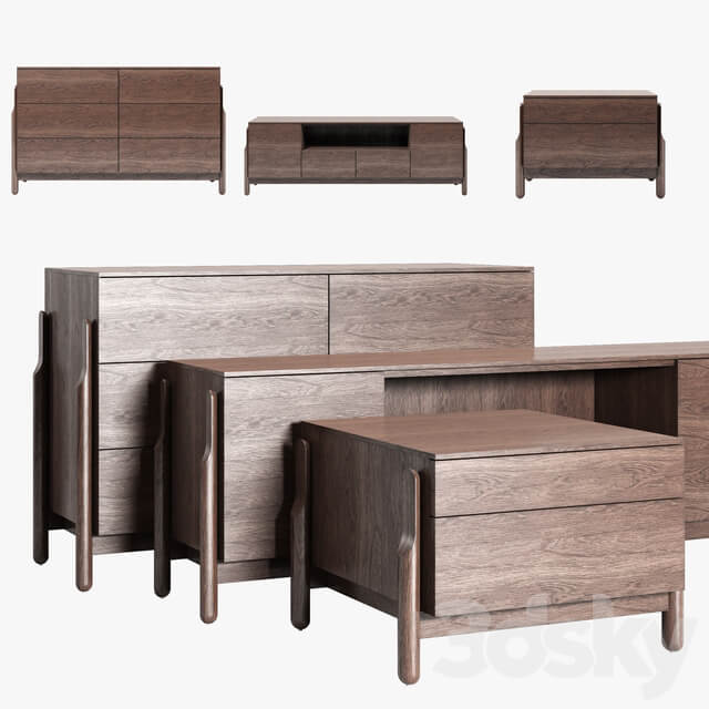 Sideboard Chest of drawer Zegen ash set