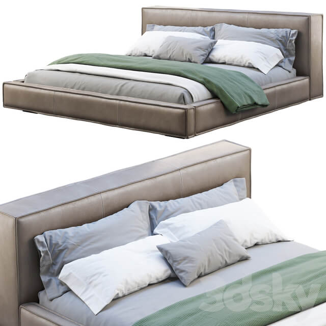 Bed Queen Loft Leather Bed 2