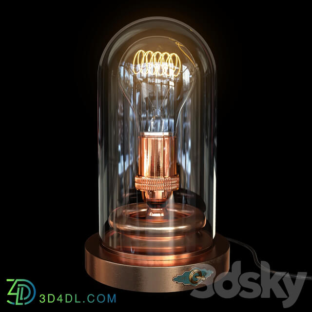 Steampunk Glass Case Edison Lamp