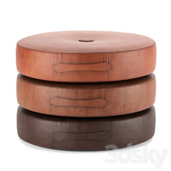 Saddle Color Leather Drum Stacking Cushion 