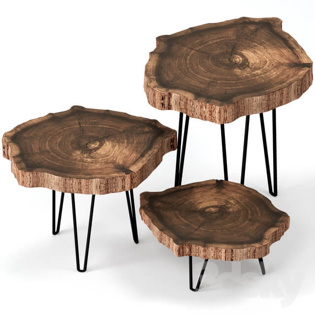 Slab coffee tables.