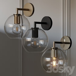 Utilitaire Globe Shade Single Sconce 3 Type Materials 3D Models 