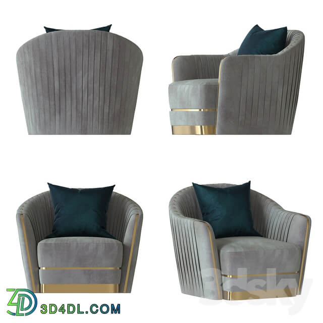 Divani Casa Ardine Gold Lounge Chair