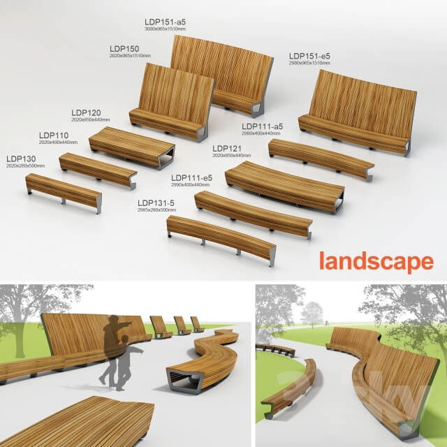 Benches Landscape 3D Models