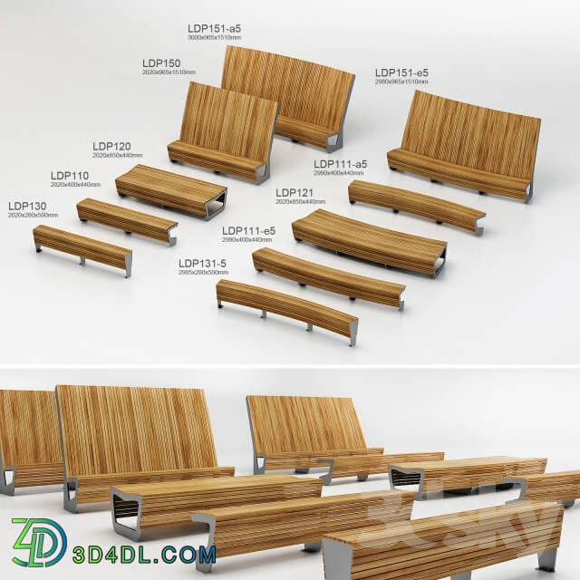 Benches Landscape 3D Models