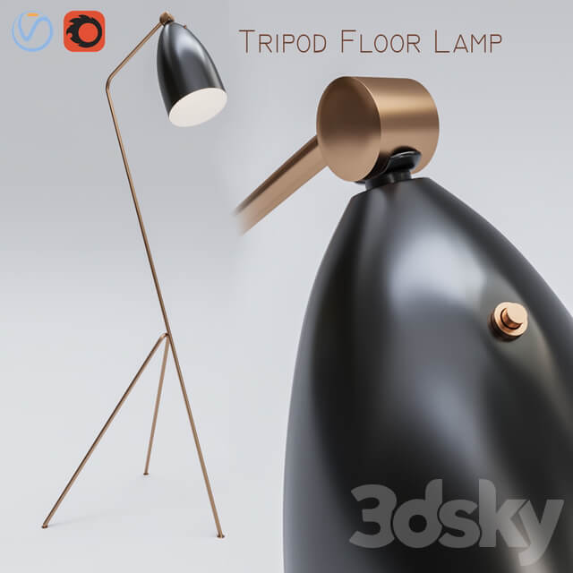 Tripod floor lamp