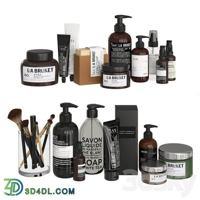 Bathroom Decor Accessories and Cosmetics Dark