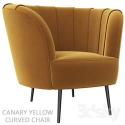 Canary yellow curved chair 