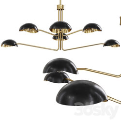 Restoration Hardware CONVESSI CHANDELIER ROUND 60 Black and Brass 