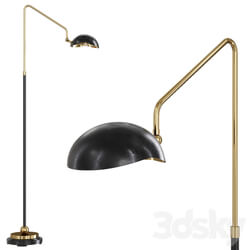 Restoration Hardware CONVESSI FLOOR LAMP Black and Brass 