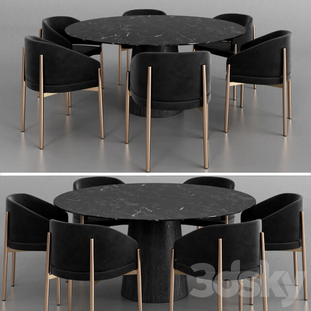 Table Chair Porro Frank armchair and Materic table 2