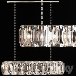 Restoration Hardware HARLOW CRYSTAL RECTANGULAR CHANDELIER 55 Nickel 